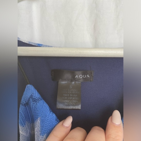 AQUA BLUE WHITE MAXI Summer Dress Size Small - Picture 4 of 9